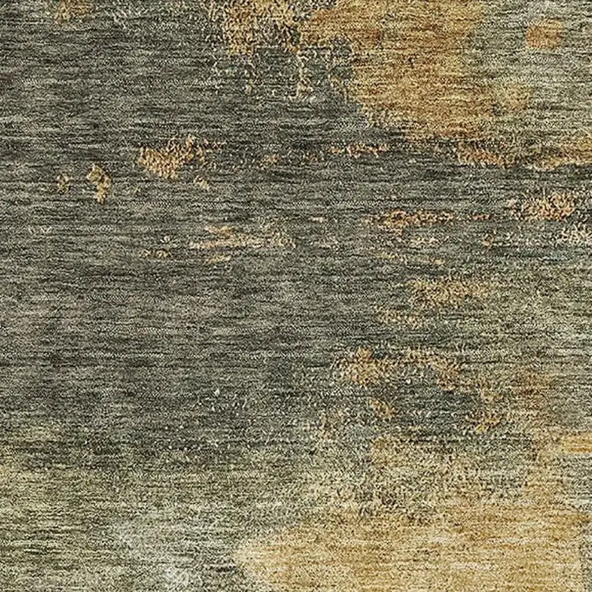 Sage And Beige Abstract Washable Area Rug With UV Protection Photo 3