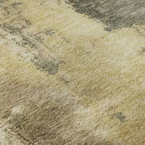 Sage And Beige Abstract Washable Area Rug With UV Protection Photo 7