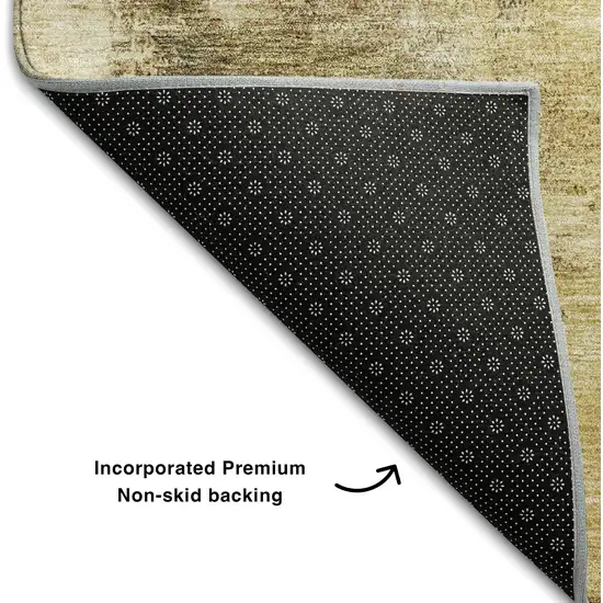 Sage And Beige Abstract Washable Area Rug With UV Protection Photo 4