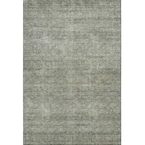 Photo of Sage And Beige Abstract Washable Area Rug With UV Protection