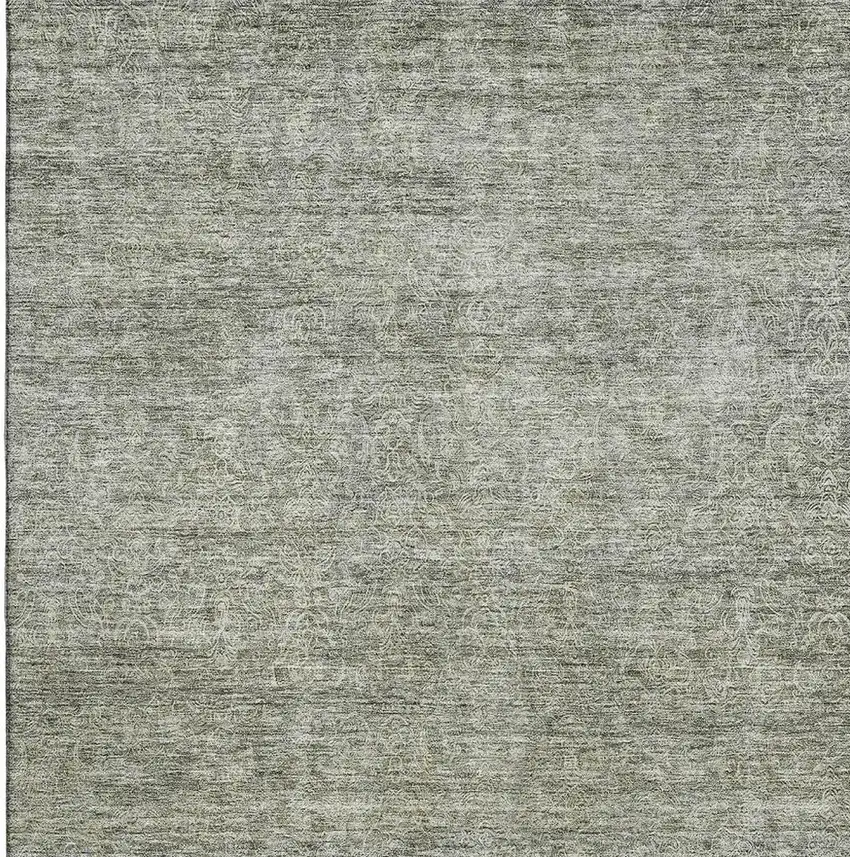 Sage And Beige Abstract Washable Area Rug With UV Protection Photo 3
