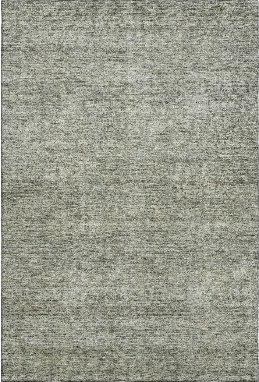 Sage And Beige Abstract Washable Area Rug With UV Protection Photo 1