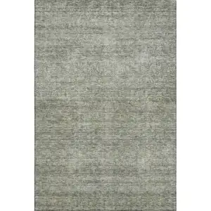 Photo of Sage And Beige Abstract Washable Area Rug With UV Protection