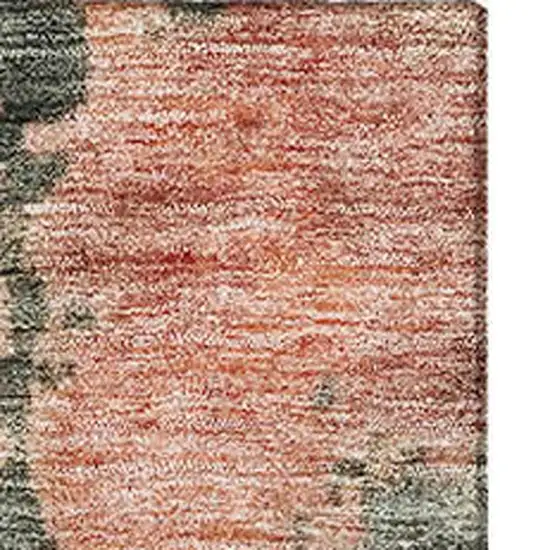 Sage And Beige Abstract Washable Area Rug With UV Protection Photo 5