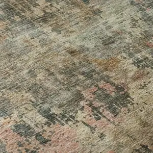 Photo of Sage And Beige Abstract Washable Area Rug With UV Protection