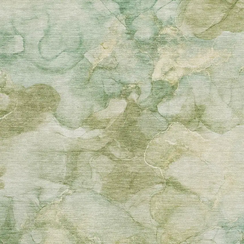 Sage And Beige Abstract Washable Area Rug With UV Protection Photo 3
