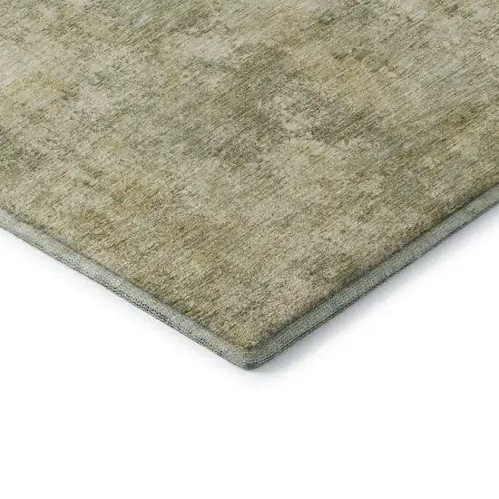 Sage And Beige Abstract Washable Area Rug With UV Protection Photo 6