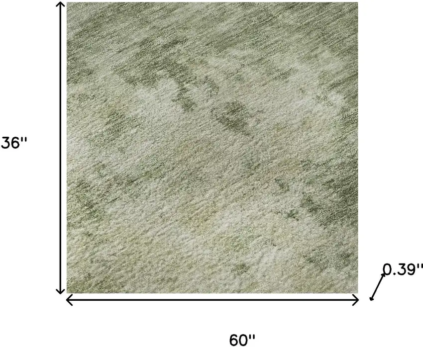 Sage And Beige Abstract Washable Area Rug With UV Protection Photo 7