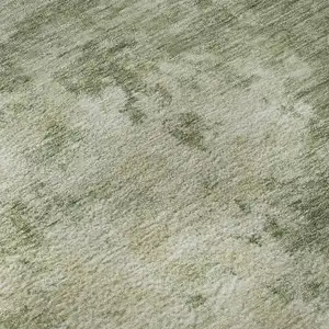 Photo of Sage And Beige Abstract Washable Area Rug With UV Protection