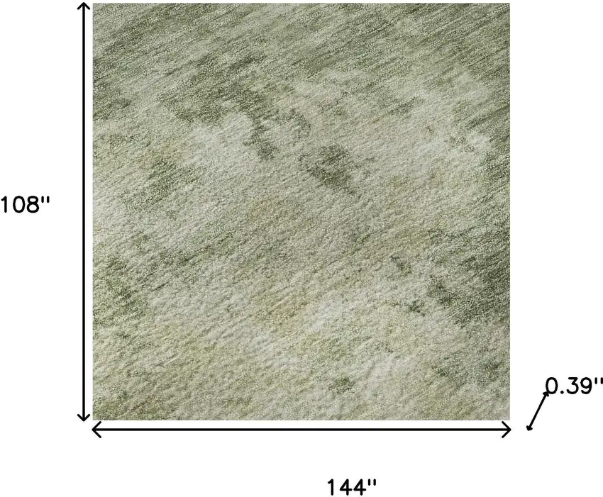 Sage And Beige Abstract Washable Area Rug With UV Protection Photo 7