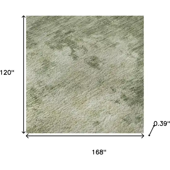 Sage And Beige Abstract Washable Area Rug With UV Protection Photo 7