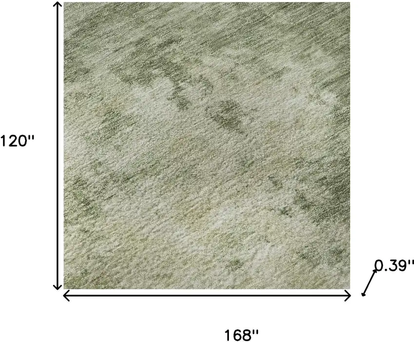 Sage And Beige Abstract Washable Area Rug With UV Protection Photo 7