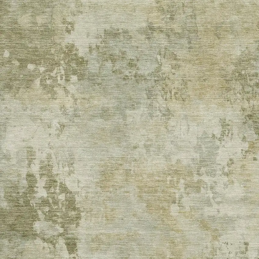 Sage And Beige Abstract Washable Area Rug With UV Protection Photo 3