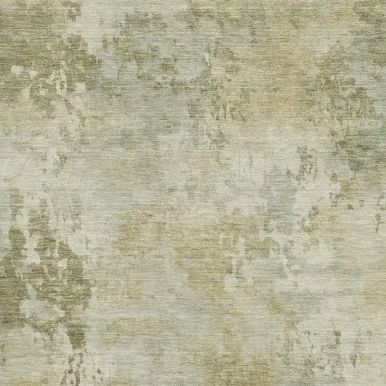 Sage And Beige Abstract Washable Area Rug With UV Protection Photo 3