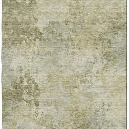 Sage And Beige Abstract Washable Area Rug With UV Protection Photo 4