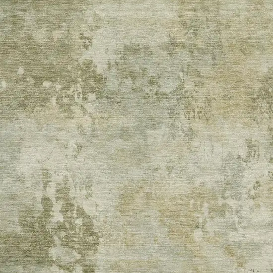 Sage And Beige Abstract Washable Area Rug With UV Protection Photo 3