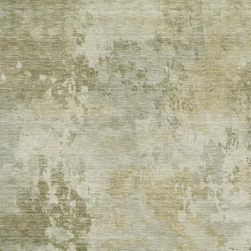 Sage And Beige Abstract Washable Area Rug With UV Protection Photo 3