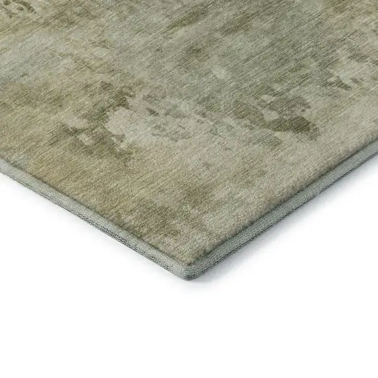 Sage And Beige Abstract Washable Area Rug With UV Protection Photo 7