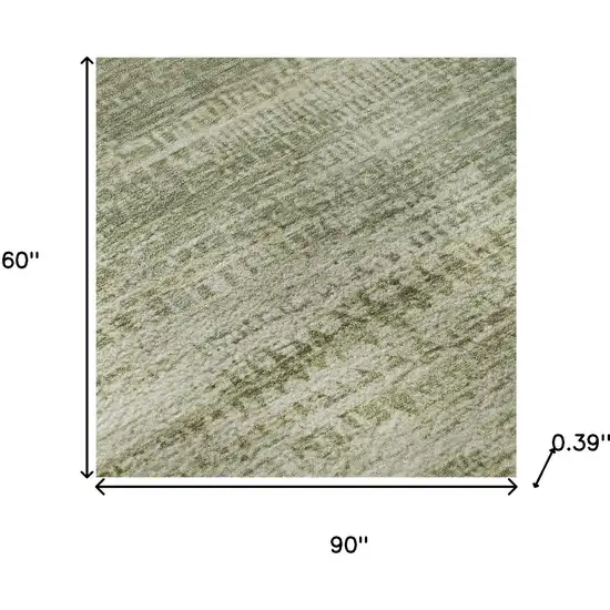 Sage And Beige Abstract Washable Area Rug With UV Protection Photo 9
