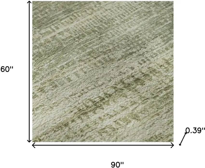Sage And Beige Abstract Washable Area Rug With UV Protection Photo 9