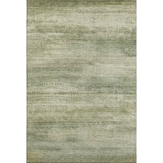 Sage And Beige Abstract Washable Area Rug With UV Protection Photo 7