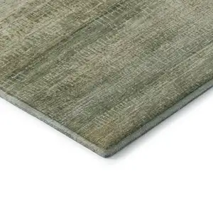 Photo of Sage And Beige Abstract Washable Area Rug With UV Protection