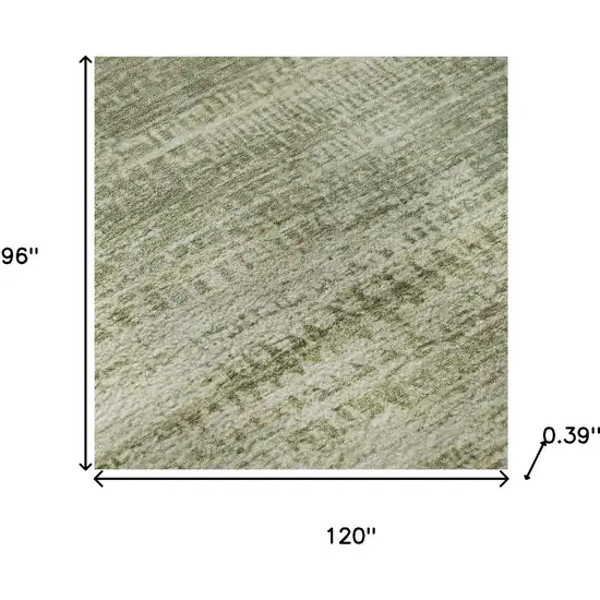 Sage And Beige Abstract Washable Area Rug With UV Protection Photo 8