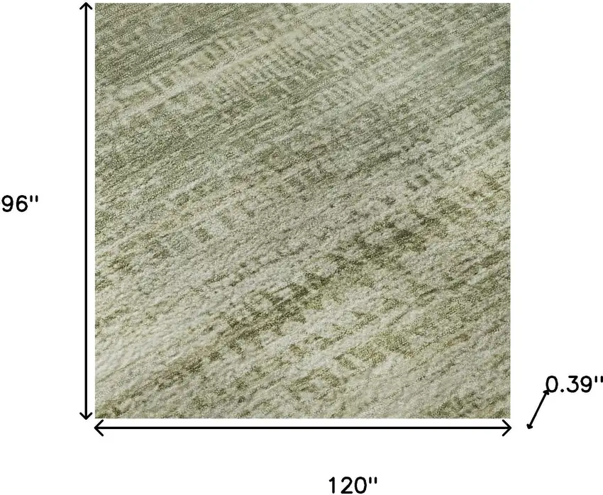 Sage And Beige Abstract Washable Area Rug With UV Protection Photo 8