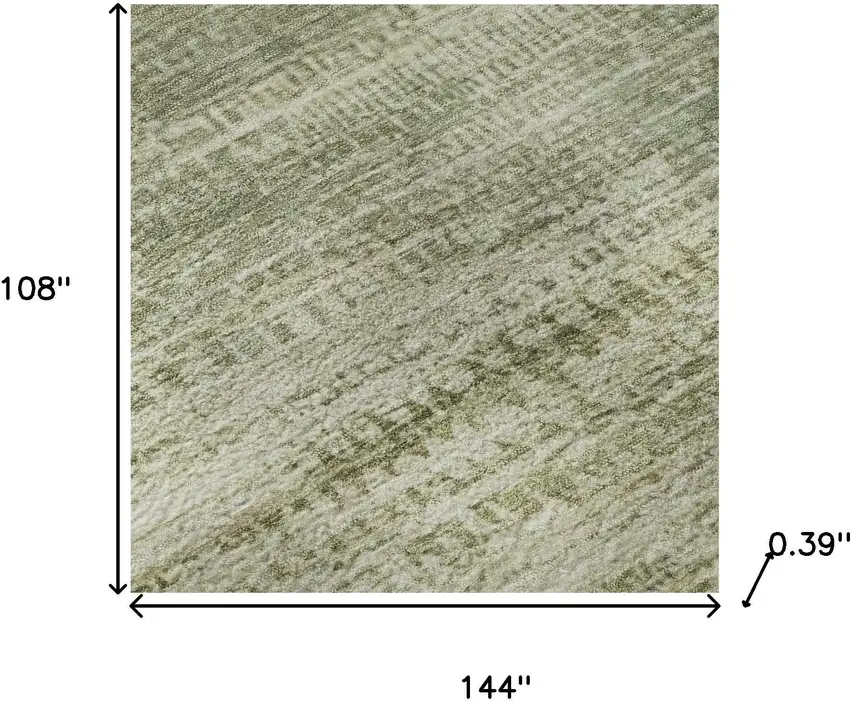 Sage And Beige Abstract Washable Area Rug With UV Protection Photo 9