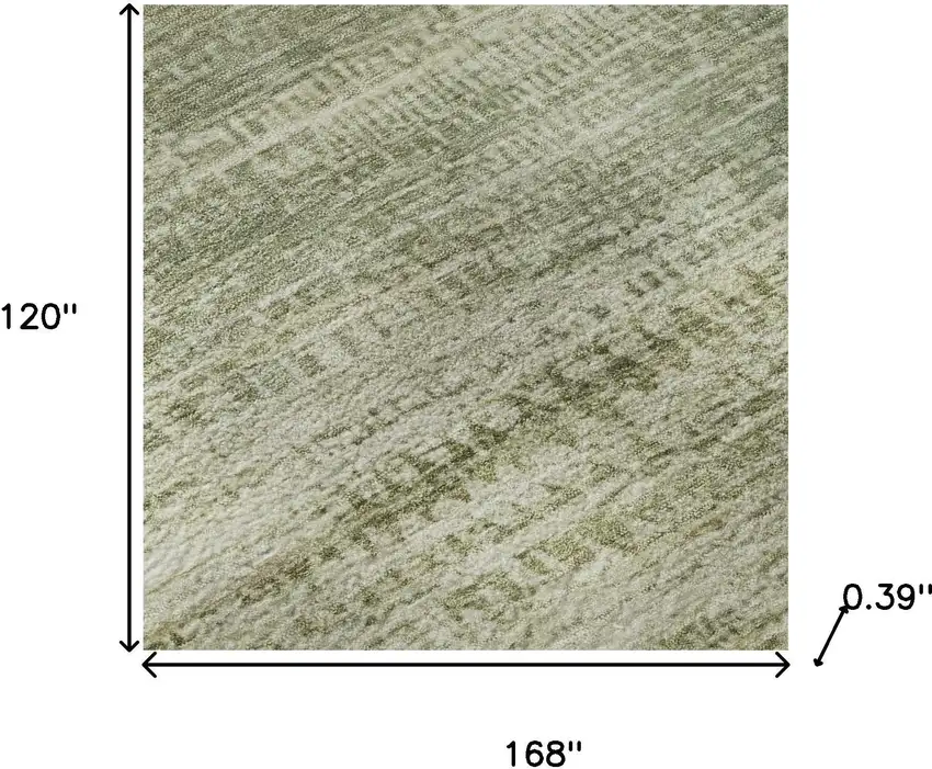 Sage And Beige Abstract Washable Area Rug With UV Protection Photo 9