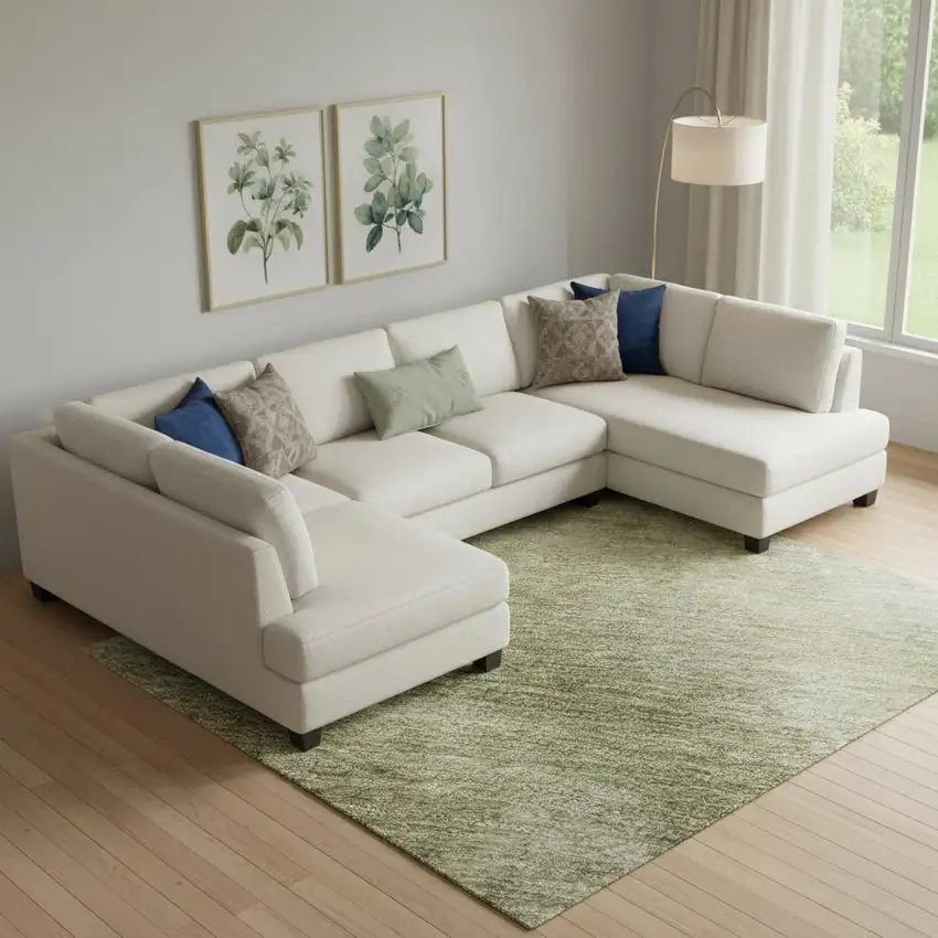 Sage And Beige Abstract Washable Area Rug With UV Protection Photo 2