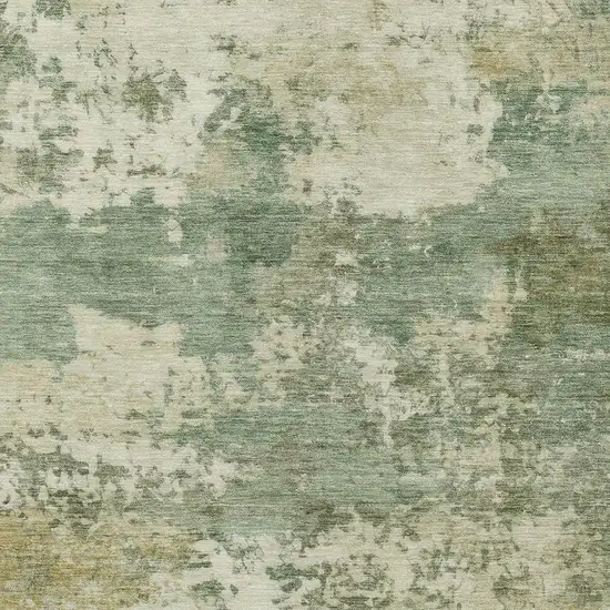 Sage And Beige Abstract Washable Indoor Outdoor Area Rug Photo 2