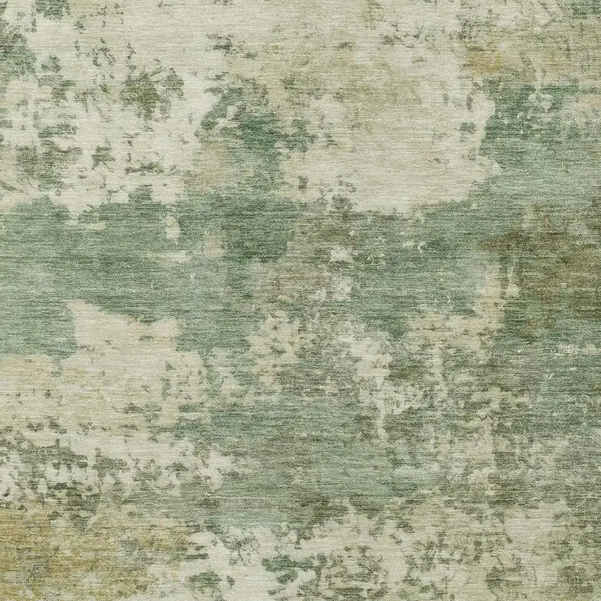Sage And Beige Abstract Washable Indoor Outdoor Area Rug Photo 2