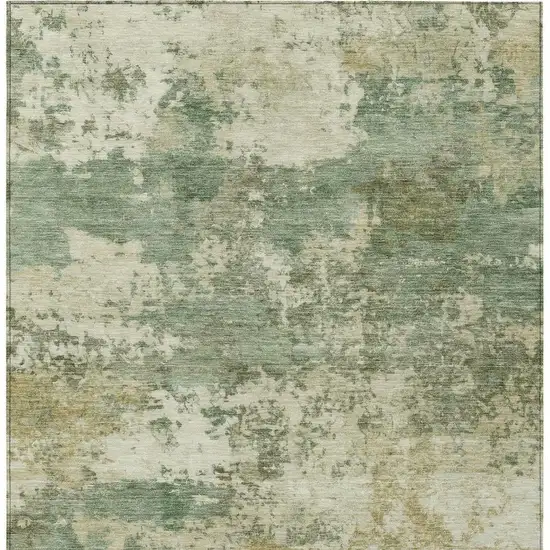Sage And Beige Abstract Washable Indoor Outdoor Area Rug Photo 3