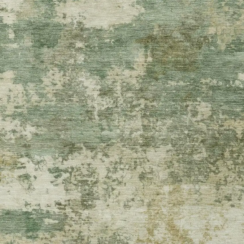 Sage And Beige Abstract Washable Indoor Outdoor Area Rug Photo 2