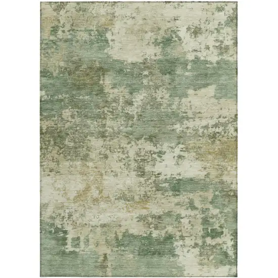 Sage And Beige Abstract Washable Indoor Outdoor Area Rug Photo 3