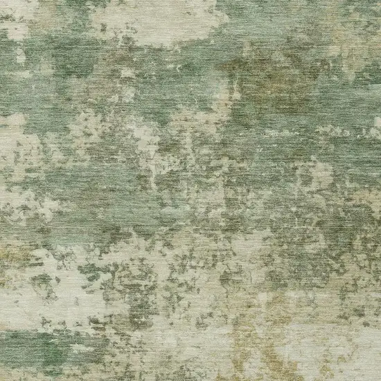 Sage And Beige Abstract Washable Indoor Outdoor Area Rug Photo 2