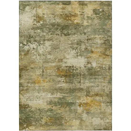 Sage And Beige Abstract Washable Indoor Outdoor Area Rug Photo 7