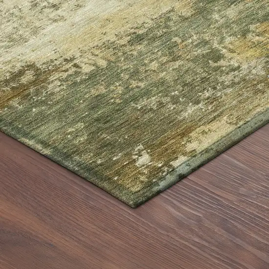 Sage And Beige Abstract Washable Indoor Outdoor Area Rug Photo 9