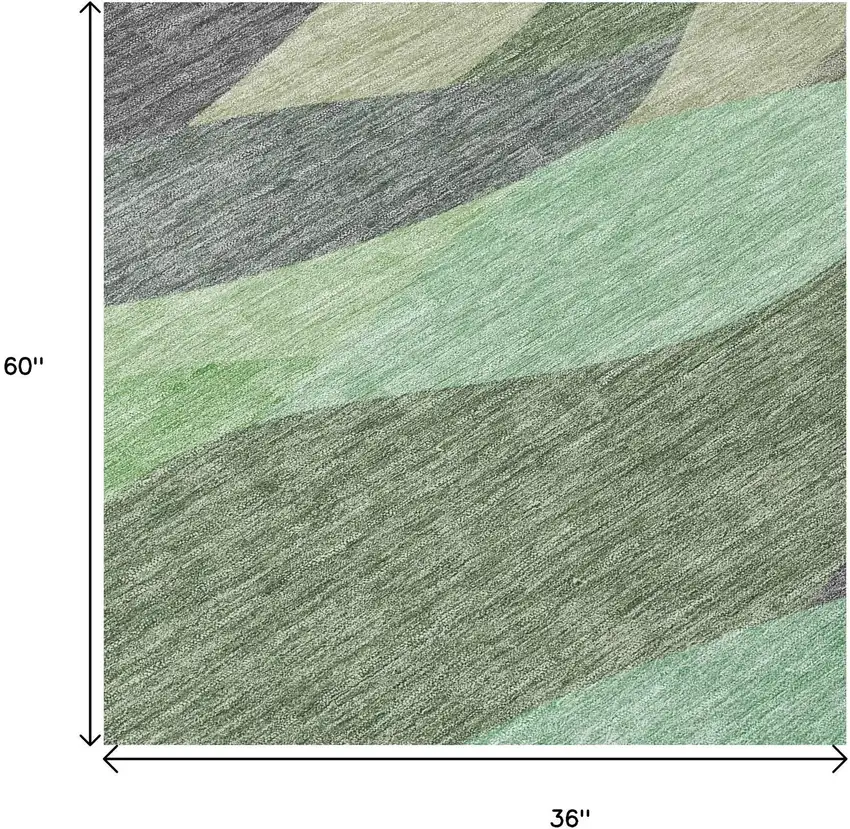 Sage And Beige Abstract Washable Indoor Outdoor Area Rug Photo 5