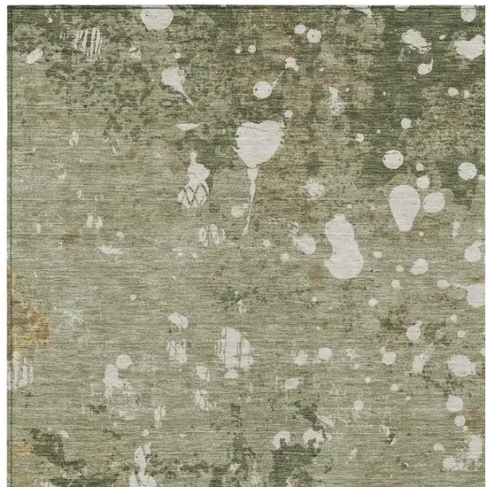 Sage And Beige Abstract Washable Indoor Outdoor Area Rug Photo 5