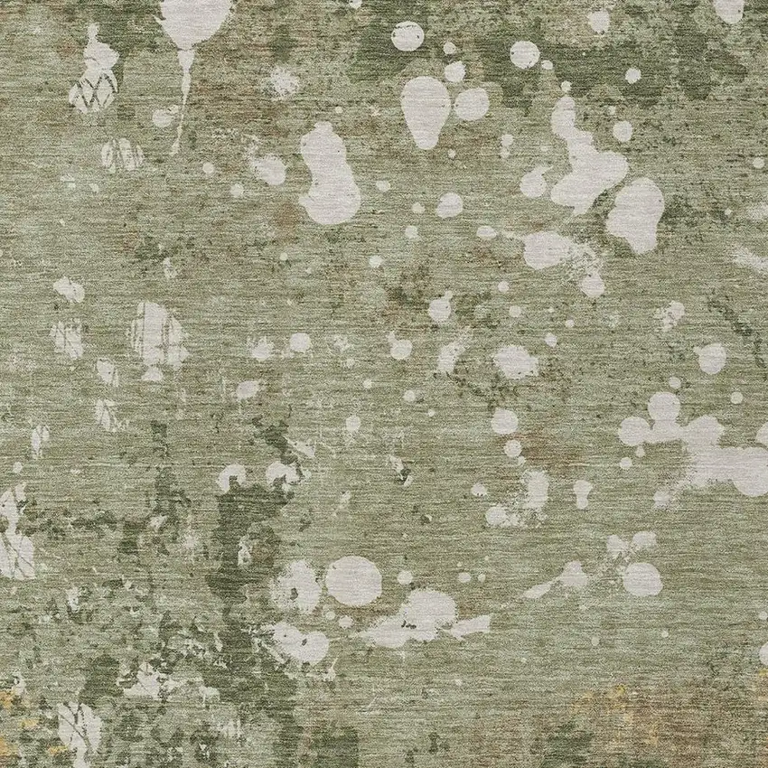 Sage And Beige Abstract Washable Indoor Outdoor Area Rug Photo 3