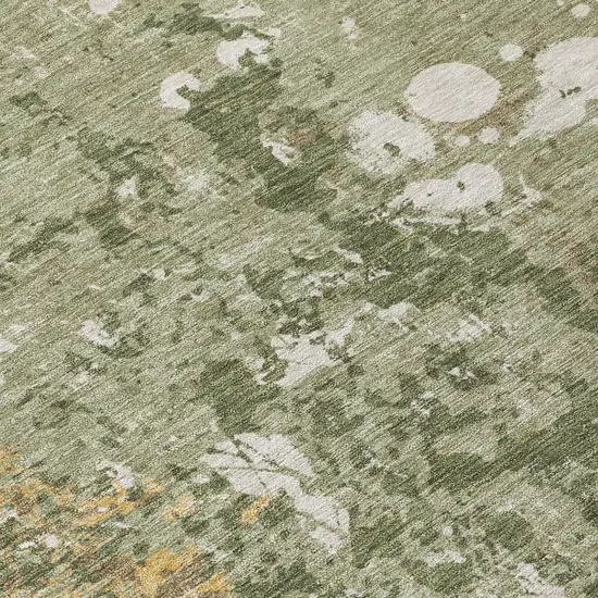 Sage And Beige Abstract Washable Indoor Outdoor Area Rug Photo 8