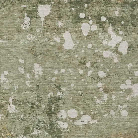 Sage And Beige Abstract Washable Indoor Outdoor Area Rug Photo 5