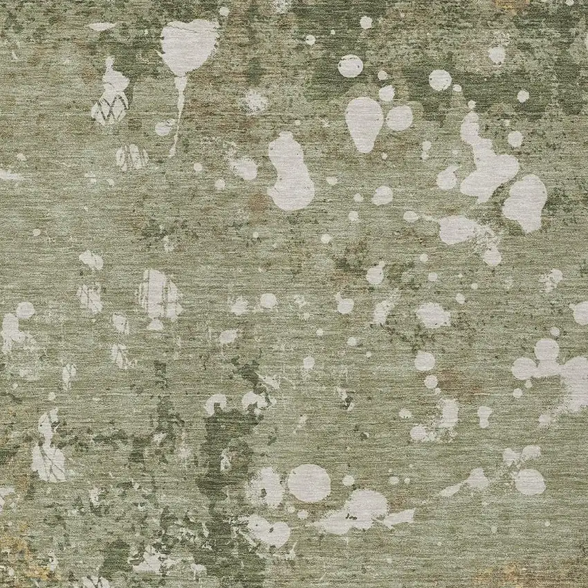 Sage And Beige Abstract Washable Indoor Outdoor Area Rug Photo 5