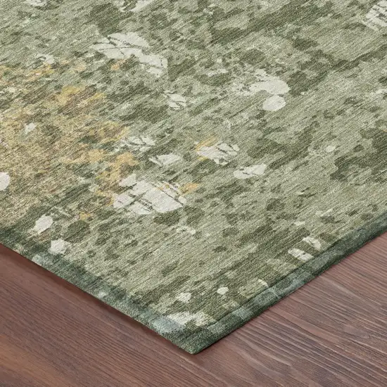 Sage And Beige Abstract Washable Indoor Outdoor Area Rug Photo 7