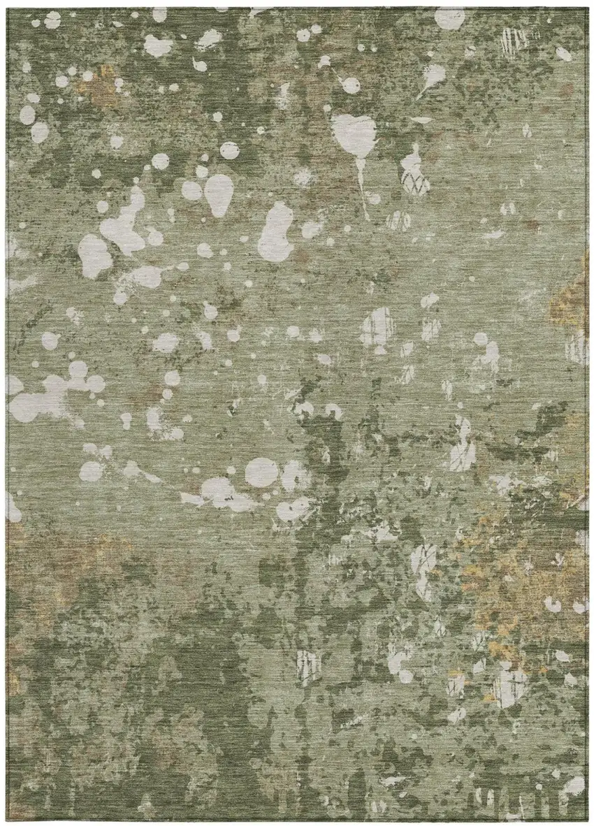 Sage And Beige Abstract Washable Indoor Outdoor Area Rug Photo 4