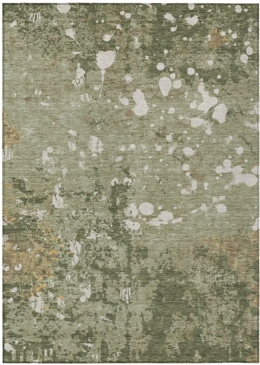Sage And Beige Abstract Washable Indoor Outdoor Area Rug Photo 2