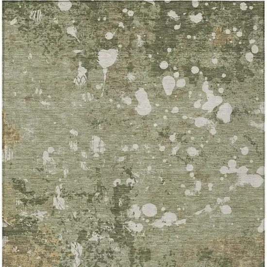Sage And Beige Abstract Washable Indoor Outdoor Area Rug Photo 3