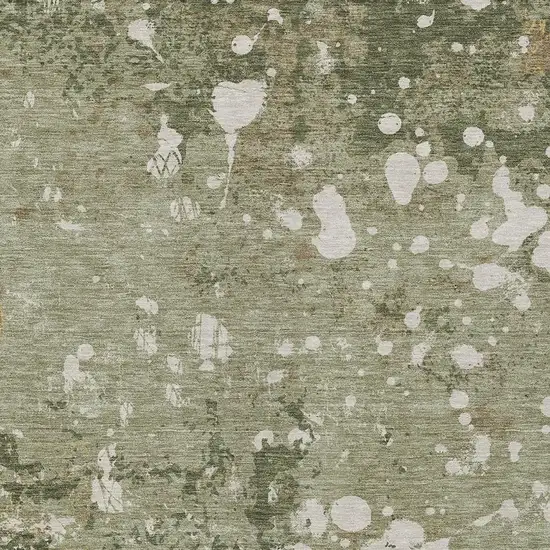 Sage And Beige Abstract Washable Indoor Outdoor Area Rug Photo 5